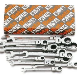 Beta Set De Clés Mixtes à Cliquet 001420263 142SN/S13 Jeu De 12 Pièces De Clé à Cliquet Réversible Avec Articulation Du Genou (art. 142SN)