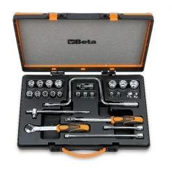 Beta Jeu De Douilles Métrique 009100938 910A/C17 Jeu De Clés à Douille 3/8" 6 Faces Métrique 6-22 Mm