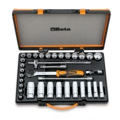 Beta Jeu De Douilles Métrique 009200975 920B/C30Q Jeu De Clés à Douille 1/2" 12 Côtés Métrique 8-30 Mm