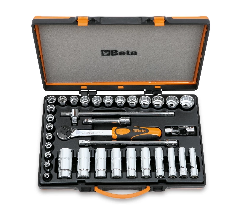 Beta Jeu De Douilles Métrique 009200975 920B/C30Q Jeu De Clés à Douille 1/2" 12 Côtés Métrique 8-30 Mm 3 Beta Jeu De Douilles Métrique 009200975 920B/C30Q Jeu De Clés à Douille 1/2" 12 Côtés Métrique 8-30 Mm