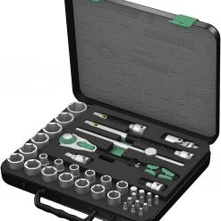 Wera Jeu De Douilles En Inch 05003647001 8100 SC 4 Jeu De Clés à Cliquet Zyklop Speed 1/2" Drive, Inch, 38 Pièces