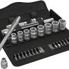 Wera Jeu De Douilles En Inch 05004051001 8100 SB 11 Zyklop Jeu De Cliquets En Métal, Entraînement 3/8", Pouce, 29 Pièces -Jeu de douilles Soldes 05004051001 8100 sb 11 zyklop jeu de cliquets en metal entrainement 3 8q pouce 29 pieces