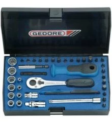 Gedore Jeu De Douilles Métrique 1815660 D 20 TMU-10 Jeu De Clés à Douille 1/4" 40 Pcs UD-IN-IS-PH-PZ-TX