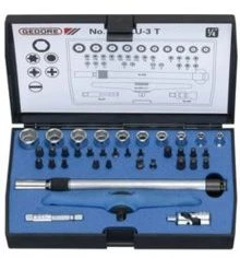 Gedore Jeu De Douilles Métrique 1888447 20 XLU-3 T Jeu De Clés à Douille 1/4" Métrique 37 Pièces 6 Côtés IN-IS-PH-PZ-TX-XZN