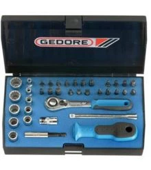 Gedore Jeu De Douilles En Inch 2010348 D 20 KAU-20 Jeu De Clés à Douille 1/4" Pouces 37 Pcs UD-IN-IS-PH-PZ-TX