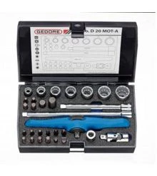Gedore Jeu De Douilles Métrique 2193159 D 20 MOT-A Jeu De Clés à Douille 1/4" Métrique 4-13 Mm