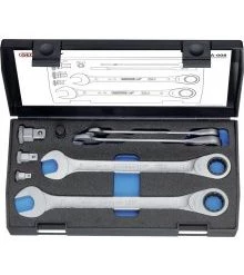 Gedore Set De Clés Mixtes à Cliquet 2329093 7 UR A-008 Jeu De Clés à Cliquet à Anneaux, Interchangeables 8 Pièces 10-1