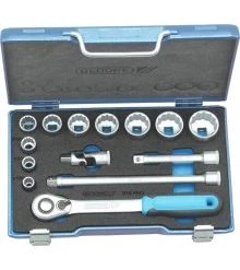 Gedore Jeu De Douilles En Inch 2546035 D 19 YWU-20 Kit De Clés à Douille 1/2" Pouce 14 Pcs