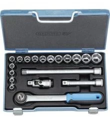 Gedore Jeu De Douilles Métrique 2682842 19 JMU-3 Jeu De Clés à Douille 1/2" Métrique 19 Pièces 8-24 Mm