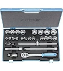 Gedore Jeu De Douilles Métrique 2682869 19 VMU-10 Jeu De Clés à Douille 1/2" Métrique 28 Pièces 10-36 Mm