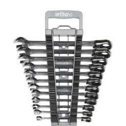 Wiha Set De Clés Mixtes à Cliquet 303190 Jeu De Clés à Cliquet à Anneaux 13 Pièces Convertibles, Support Inclus