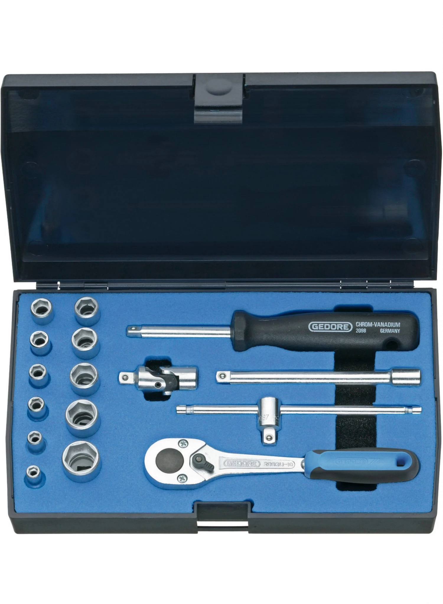 Gedore Jeu De Douilles Métrique 6162220 20 EMU-10 Jeu De Clés à Douille 1/4" Métrique 4-13 Mm 16 Pcs. 3 Gedore Jeu De Douilles Métrique 6162220 20 EMU-10 Jeu De Clés à Douille 1/4" Métrique 4-13 Mm 16 Pcs.