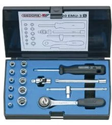Gedore Jeu De Douilles Métrique 6172100 20 EMZ Jeu De Clés à Douille 1/4" 16 Pièces 4-13 Mm
