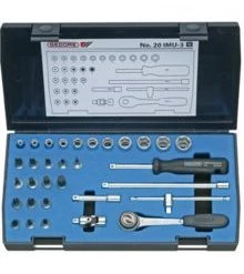 Gedore Jeu De Douilles Métrique 6174150 20 IMU-3 Jeu De Clés à Douille 1/4" Métrique 4-14 Mm 32 Pièces 6 Côtés IN-IS-PH-PZ