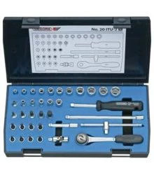 Gedore Jeu De Douilles Métrique 6196710 20 ITU-3 Jeu De Clés à Douille 1/4" Métrique 4-14 Mm 36 Pièces 6 Côtés IN-TX-ITX