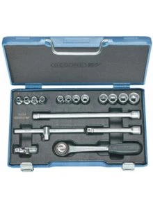 Gedore Jeu De Douilles Métrique 6235710 30 GMU-10 Jeu De Clés à Douille 3/8" Métriques 17 Pièces 6 Côtés 6-19 Mm 3 Gedore Jeu De Douilles Métrique 6235710 30 GMU-10 Jeu De Clés à Douille 3/8" Métriques 17 Pièces 6 Côtés 6-19 Mm