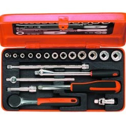 Bahco Jeu De Douilles Métrique 6715MG Jeu De Clés à Douille 1/4" Métrique 4-14 Mm 20 Pièces