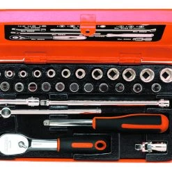Bahco Jeu De Douilles Métrique 6715PZ Jeu De Clés à Douille 1/4" Métrique 4-13 Mm Jeu De 29 Pièces