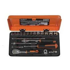 Bahco Jeu De Douilles Métrique 6720NM Jeu De Clés à Douille 1/4" Métrique 4-14 Mm 33 Pièces