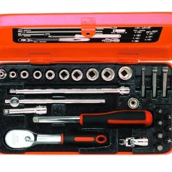 Bahco Jeu De Douilles Métrique 6722M Jeu De Clés à Douille 1/4" Métrique 4-14 Mm 27 Pièces