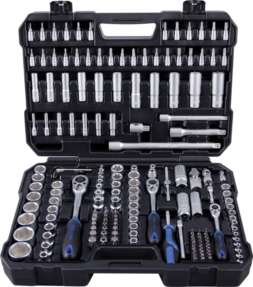 Projahn Jeu De Douilles Métrique 8664 Jeu De Clés à Douille 1/4" + 3/8" + 1/2" Proficraft 182 Pièces, Cliquet 72 Dents 4 Projahn Jeu De Douilles Métrique 8664 Jeu De Clés à Douille 1/4" + 3/8" + 1/2" Proficraft 182 Pièces, Cliquet 72 Dents – Image 2