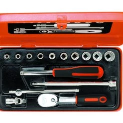 Bahco Jeu De Douilles Métrique A6716DM Jeu De Clés à Douille 1/4" Métrique 5,5-14 Mm, 15 Pièces