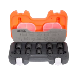 Bahco Jeu De Douilles Métrique Jeu De Clés à Chocs 1/2" Métrique 10 Pièces D/S10