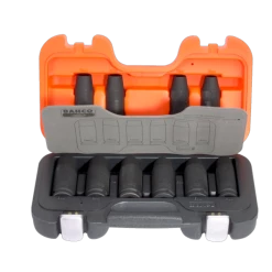 Bahco Jeu De Douilles Métrique Jeu De Clés à Chocs 1/2" Métrique Modèle Long, 10 Pièces DD/S10