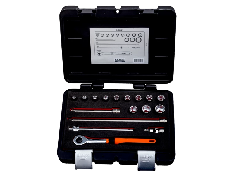 Bahco Jeu De Douilles Métrique Jeu De Clés à Douille 3/8" 6-19 Mm 17 Pièces, Métrique 7430GE 3 Bahco Jeu De Douilles Métrique Jeu De Clés à Douille 3/8" 6-19 Mm 17 Pièces, Métrique 7430GE