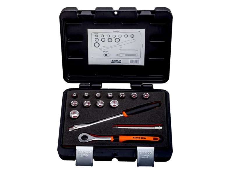 Bahco Jeu De Douilles Métrique Jeu De Clés à Douille 3/8" Métrique 6-19 Mm 15 Pièces, Métrique 7440ME 3 Bahco Jeu De Douilles Métrique Jeu De Clés à Douille 3/8" Métrique 6-19 Mm 15 Pièces, Métrique 7440ME