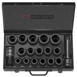 Facom Jeu De Douilles Métrique NKD.500 Composition De 16 Douilles Impact 3/4” De 19 à 42 Mm