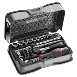 Facom Jeu De Douilles En Inch R.161-4P6U Mallette 6 Douilles 1/4" En Pouces Et Embouts 31 Pièces