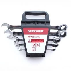 Gedore RED Set De Clés Mixtes à Cliquet R07105005 SW 8-19 Mm Jeu De Clés à Cliquet à Anneau 5 Pièces Métriques 3300849