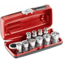 Facom Jeu De Douilles En Inch RXPICOPB Jeu De Douilles Métriques à 6 Pans En Coffret 1/4" 11 Pcs