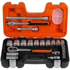 Bahco Jeu De Douilles En Inch S240AF S240 Jeu De Clés à Douille 1/2" 6 Faces 24 Pièces