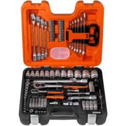 Bahco Jeu De Douilles Métrique S910 Jeu De Clés à Douille 1/4"-1/2" 6 Côtés Métrique 4-32 Mm, 91 Pièces