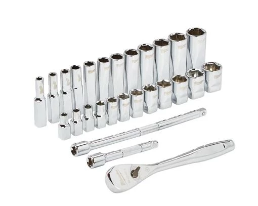 Milwaukee Accessoires Jeu De Douilles Métrique Set De Douilles Et Clés à Cliquet 1/4 Métriques 28pcs 4 Milwaukee Accessoires Jeu De Douilles Métrique Set De Douilles Et Clés à Cliquet 1/4 Métriques 28pcs – Image 2
