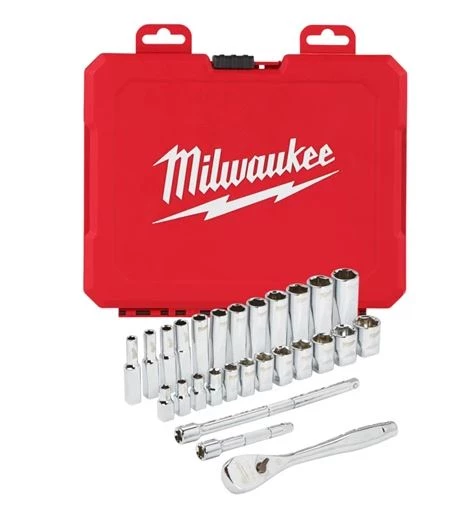 Milwaukee Accessoires Jeu De Douilles Métrique Set De Douilles Et Clés à Cliquet 1/4 Métriques 28pcs 3 Milwaukee Accessoires Jeu De Douilles Métrique Set De Douilles Et Clés à Cliquet 1/4 Métriques 28pcs