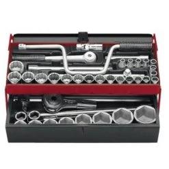 Facom Jeu De Douilles Métrique SK.452N Jeu De Clés à Douille 12 Douilles 1/2" Et 3/4" De 8 à 50 Mm