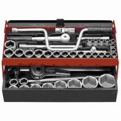 Facom Jeu De Douilles Métrique SK.453N Coffret De Douilles 6 Pans 1/2" Et 3/4" De 8 à 50 Mm